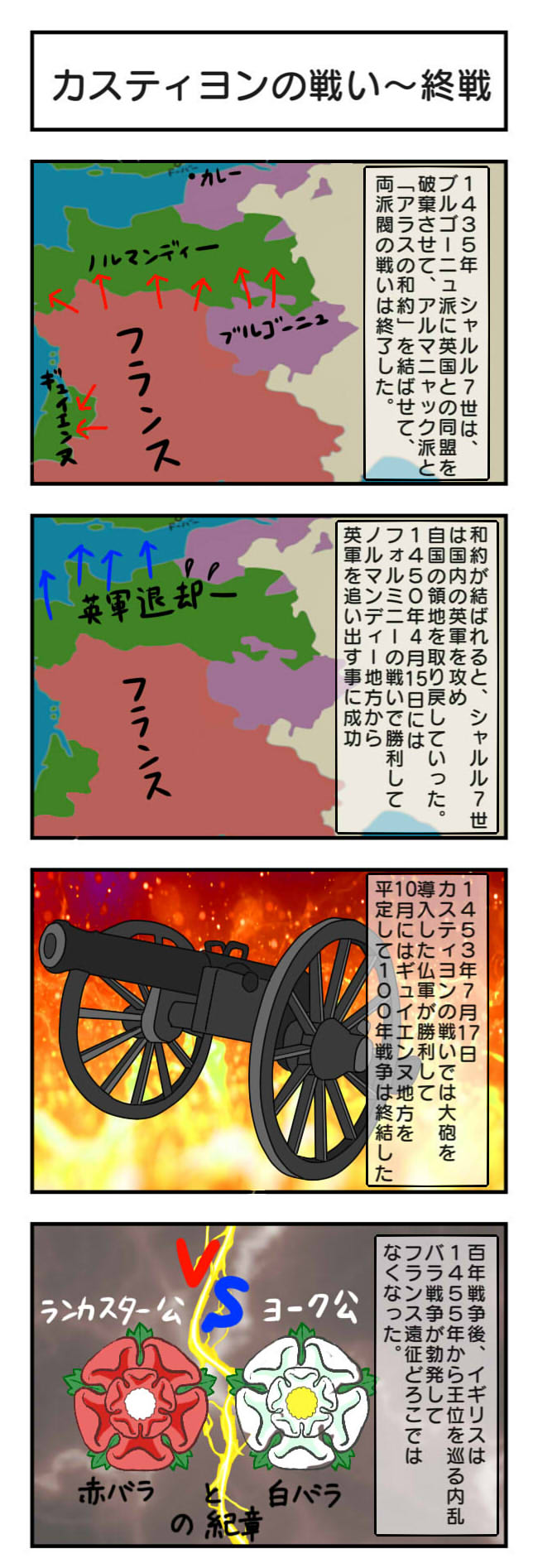 カスティヨンの戦い～終戦_4コマ漫画